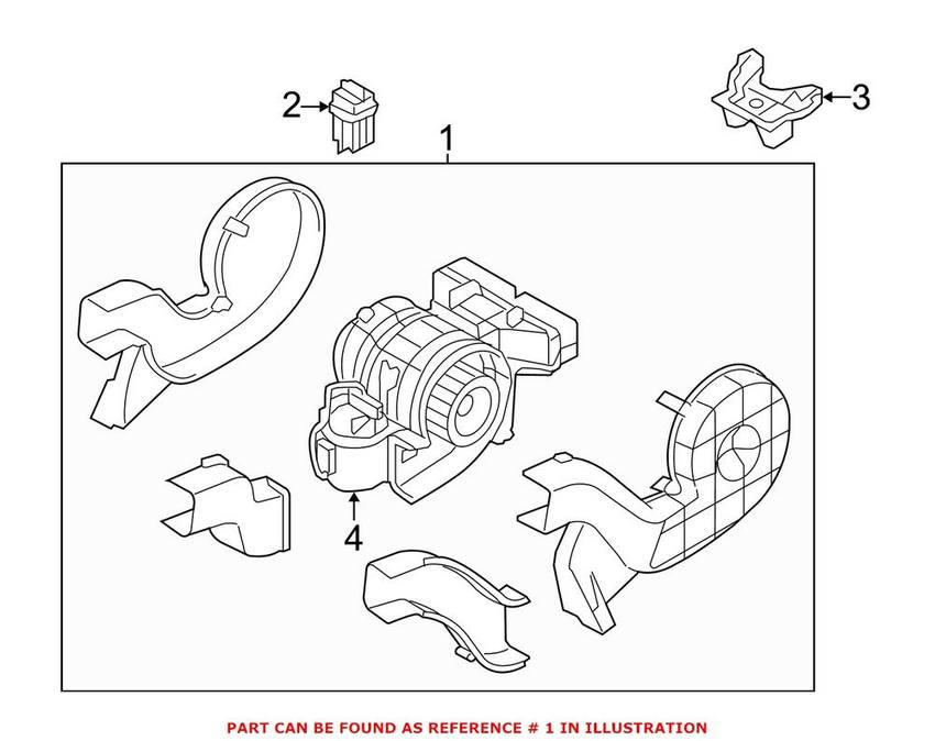 BMW Heater Fan Motor - Rear (w/ Housing) 64119272650